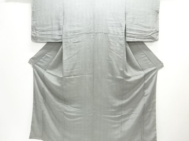 JAPANESE KIMONO / ANTIQUE KIMONO / TAISHO ROMAN STYLE / SILK / KINSHA / SMALL GRID & FLOWERS